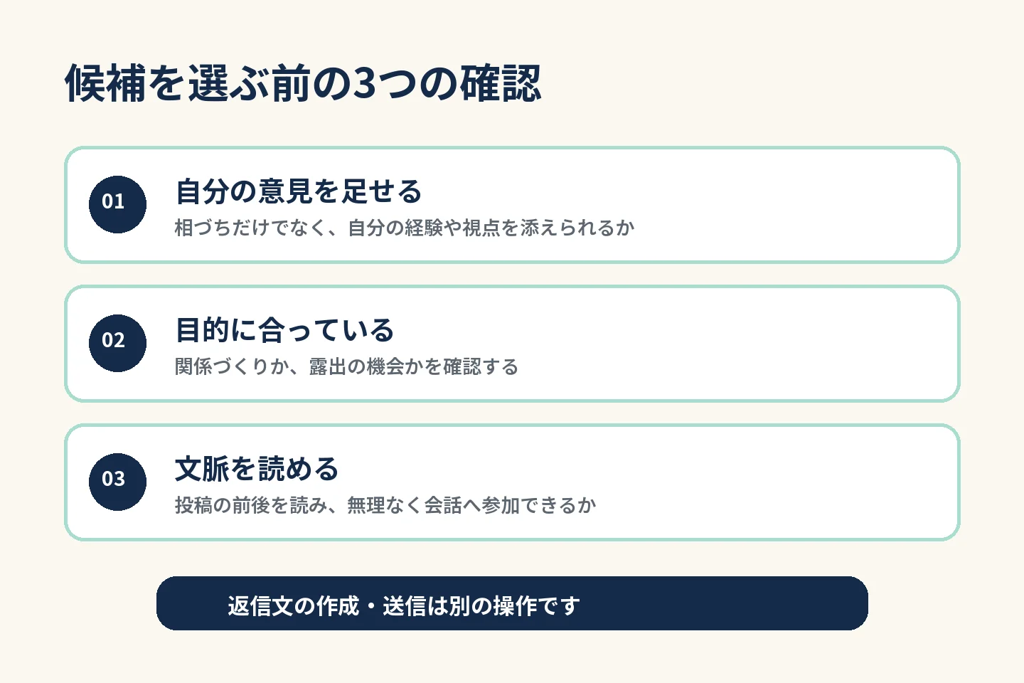 候補を選ぶ前に確認する3つのポイント